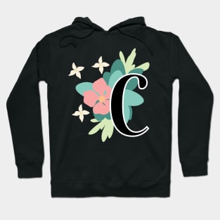 Flower C Initial Hoodie